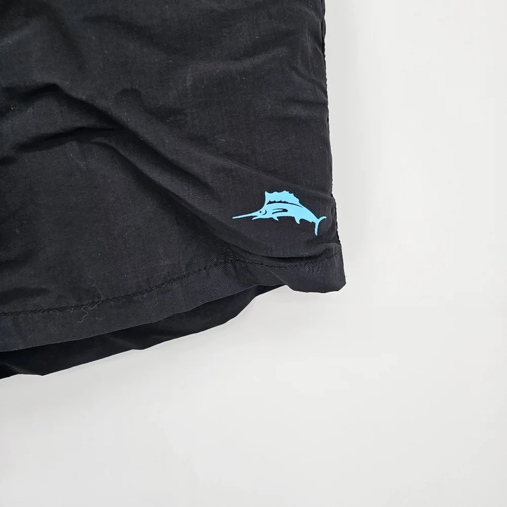 Tommy Bahama Black Cargo Drawstring Swim Trunks Shorts Mens Size Large
